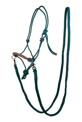 WALDHAUSEN Knotenhalfter Mit Zügel PON - Tannengrün Für Bodenarbeit & Reiten