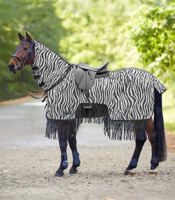 WALDHAUSEN Fliegenausreitdecke Zebra mit Fransen