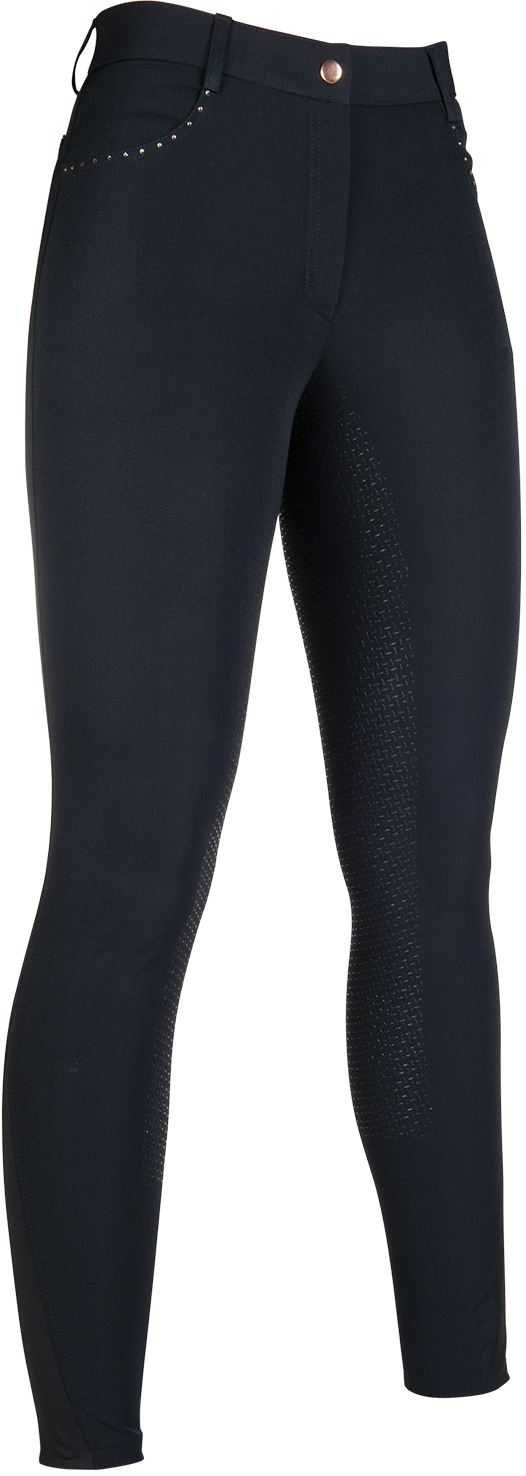 Kinder Reithose Silikon Vollbesatz LIA HIGH WAIST olivgrün