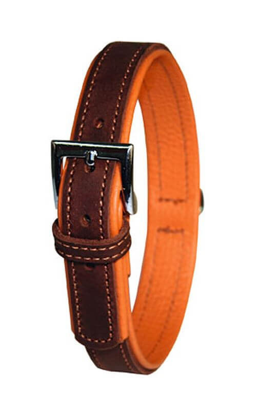 VEGAS HQ Hundehalsband Aus Leder, Braun, 30 Mm Breit Und 52 Cm Lang