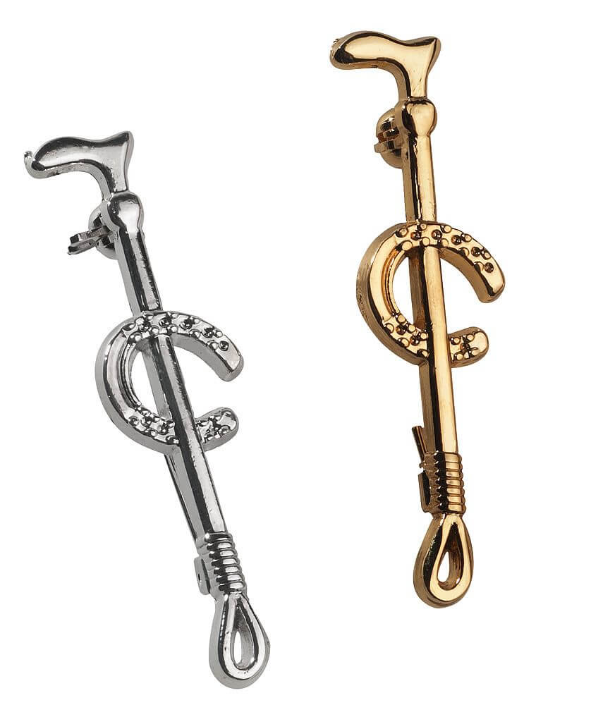 BUSSE Plastronnadel FLORAL – 70 Mm Länge, Gold Mit Kristall-Perle, Elegante Schmucknadel